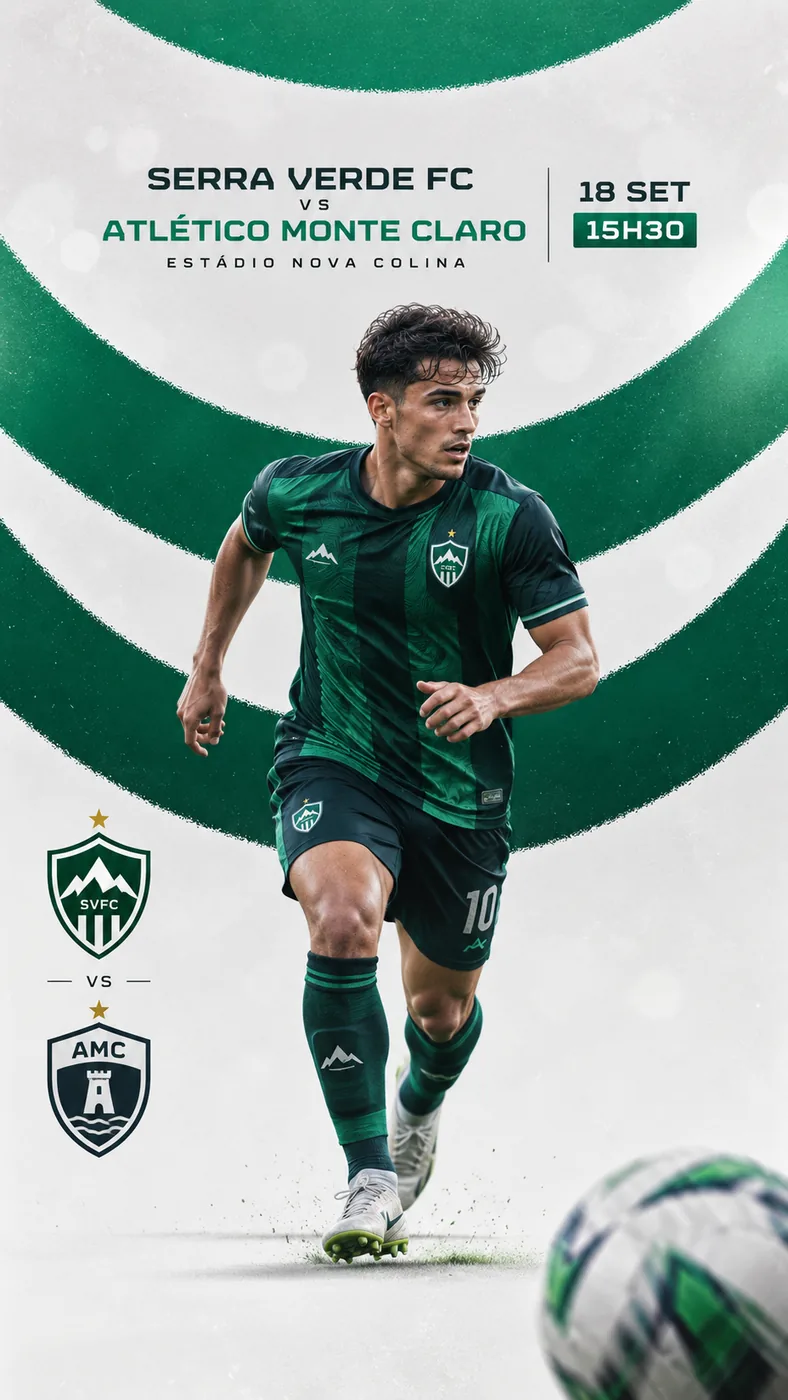 Arte esportiva verde criada na plataforma OnzeArt